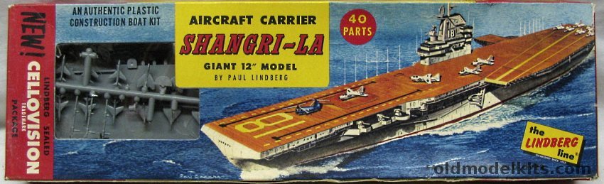 Lindberg 1/1550 USS Shangri-La CV18 Aircraft Carrier - Cellovision Issue - (Essex Class Angled Deck), 751-49 plastic model kit